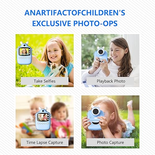 Miniatura 6 de LIZHOUMIL Cámara digital para niños de 3 a 12 años cámara instantánea para niños y niñas con pantalla de 24 pulgadas cámara de video HD de 1600 W