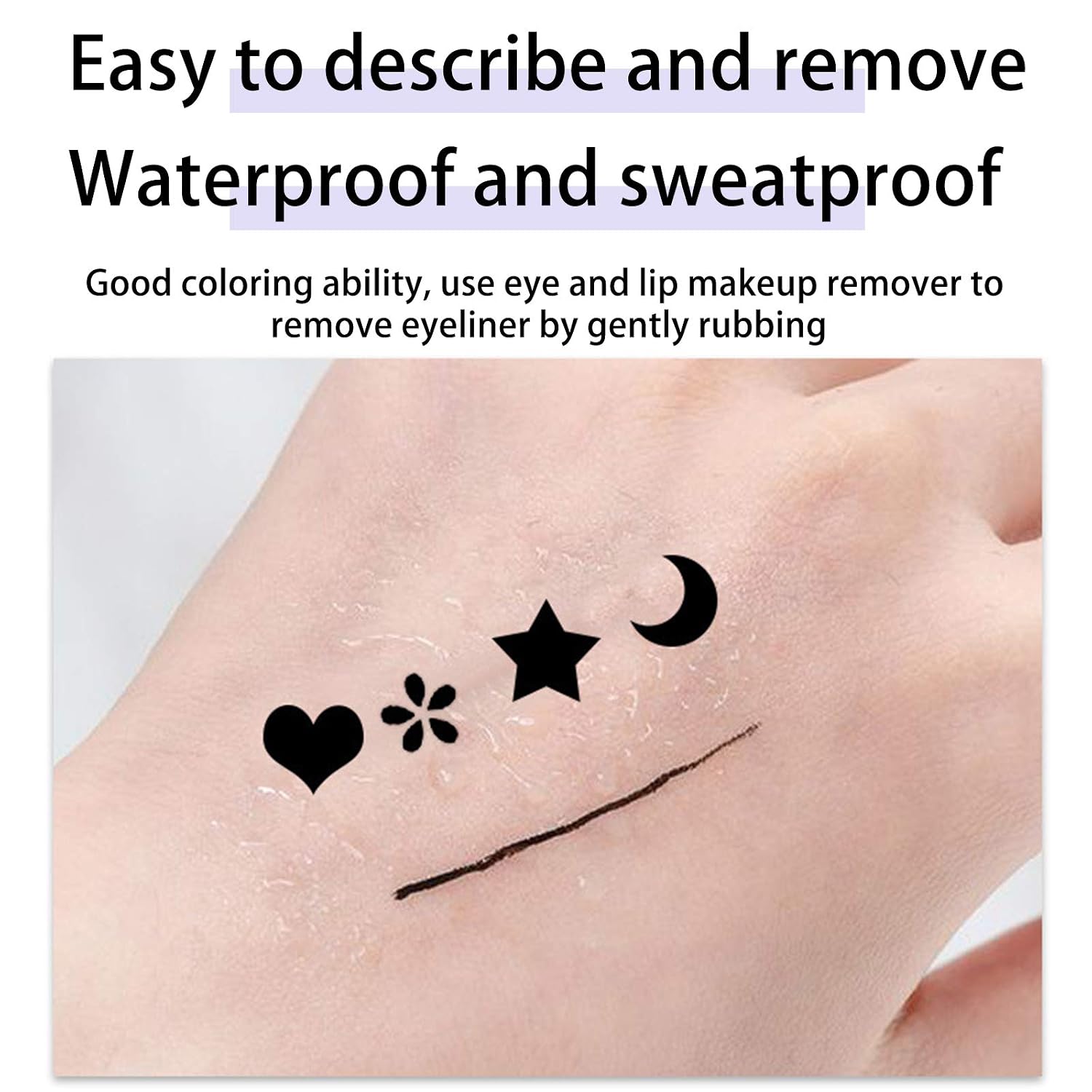 NewBang Double-sided headed Liquid Stamp Eyeliner Pen, Pencil with Eye Makeup Stamp Waterproof Double Sided Long Lasting Seal Eye-liner Stencils Long-Lasting Tattoo Makeup(6in1)