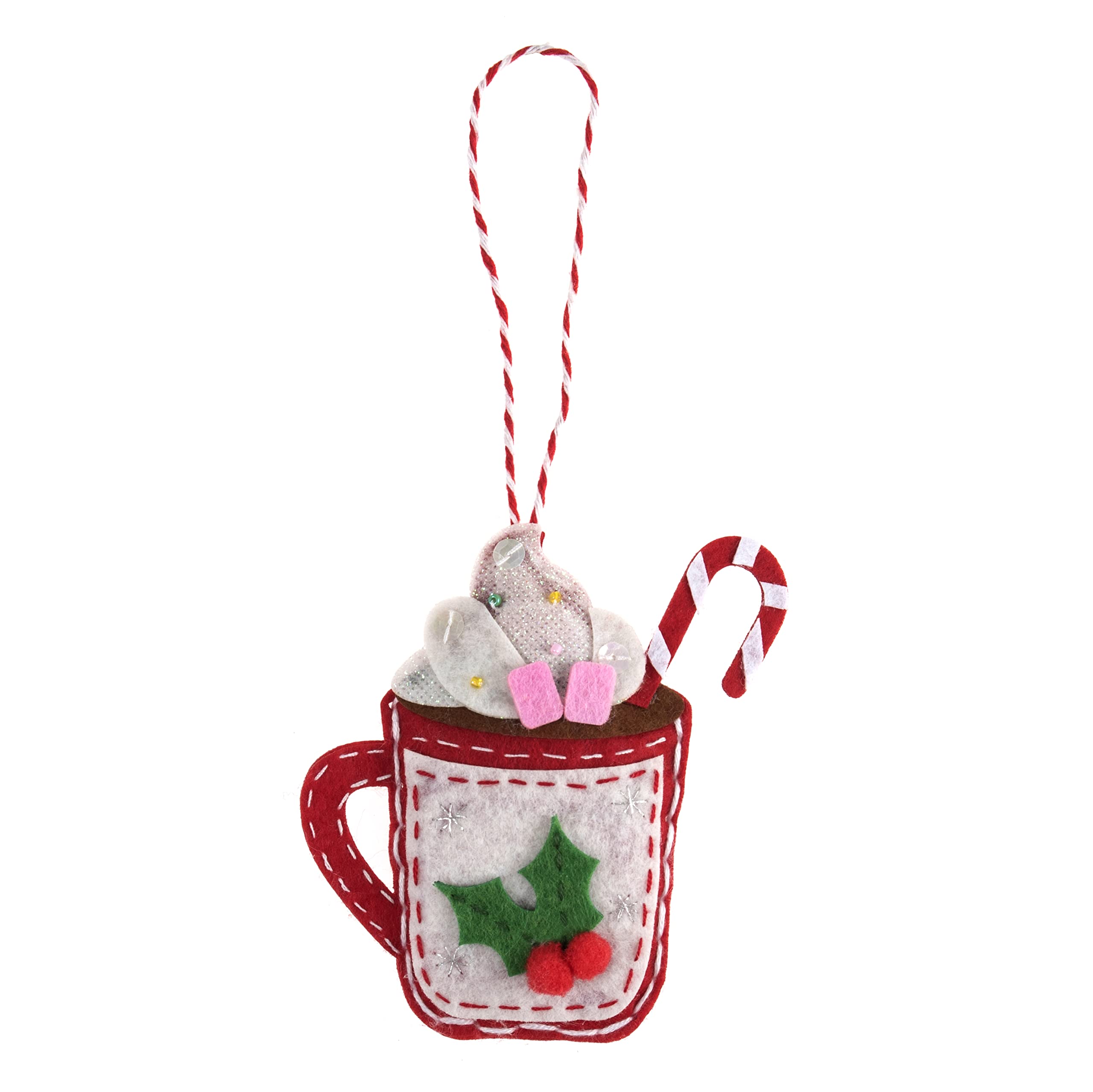 Trimits Christmas Felt Decoration Kits, 8 x 11cm, Hot Chocolate