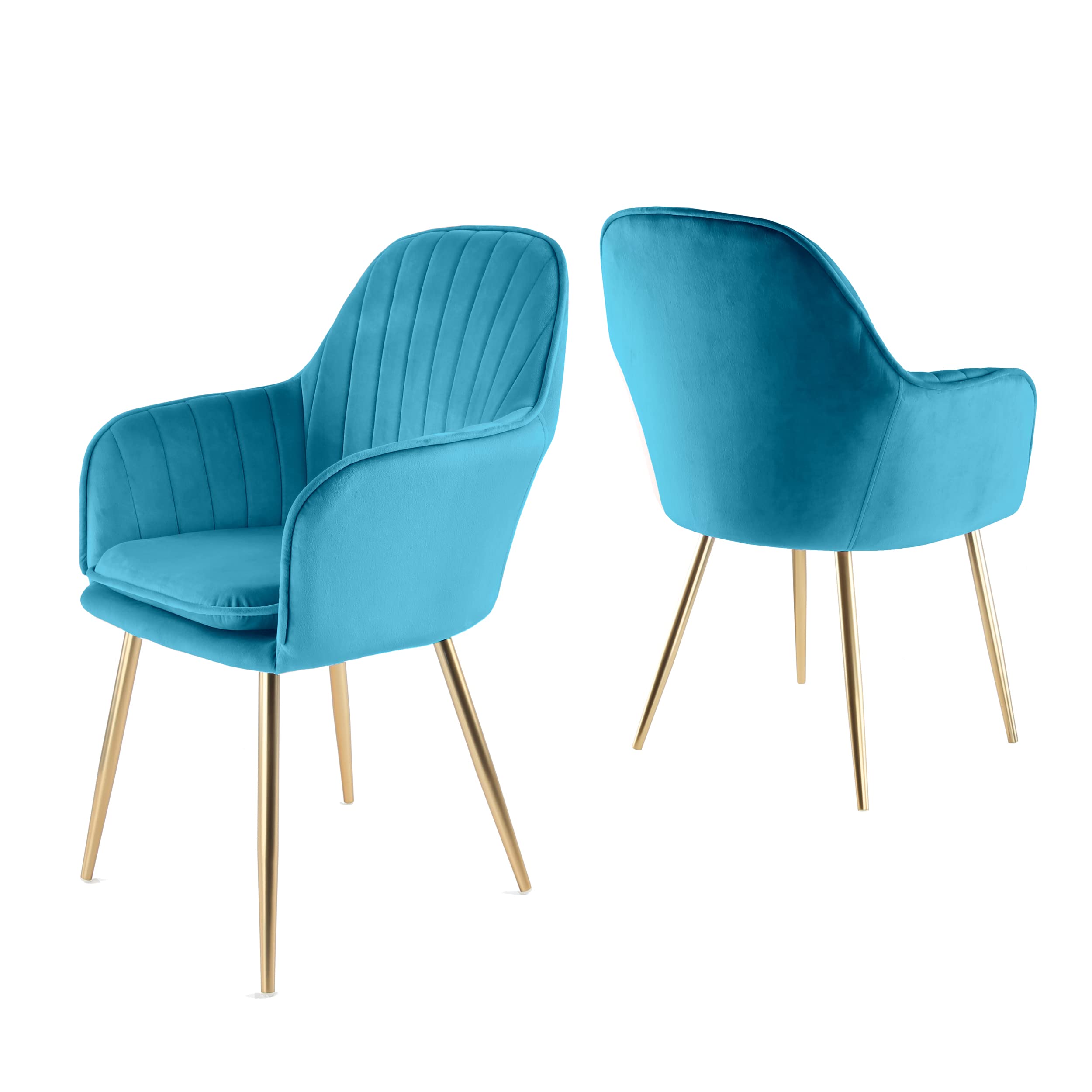 Genesis Unisex Teal Muse Velvet Accent Chairs Pair Upholstered Modern Chairs With Backrest In | : Size 2 Pack