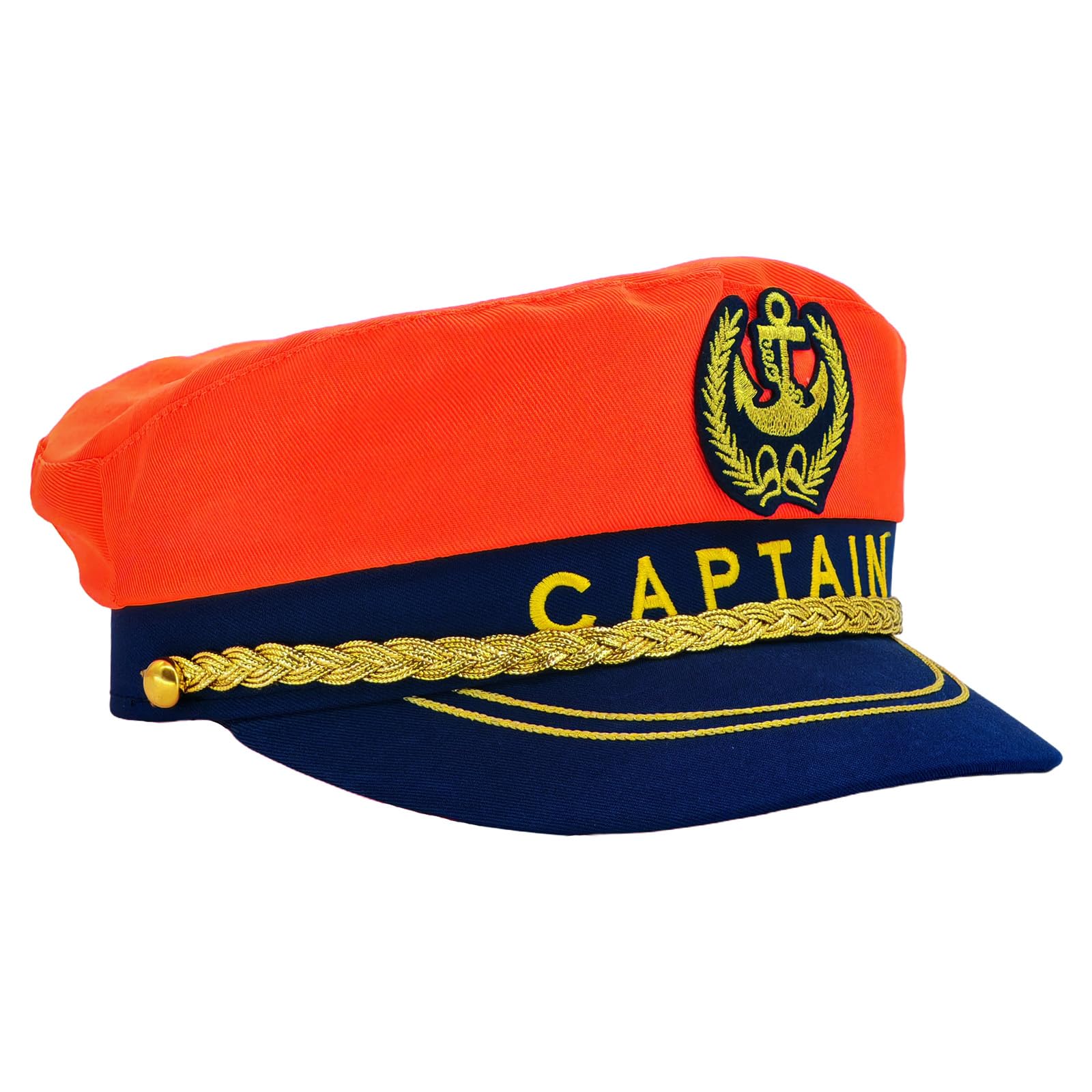 nigsouy Navy Captain Hat for Cruise & Halloween, Adjustable Sailor Hat for Men Women, Nautical Costume for Party & Cosplay