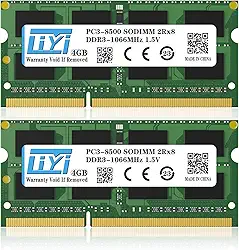 LIYI Módulos DRAM DDR3 8GB KIT (2x4GB) 1066MHz PC3-8500 PC3-8500S CL7 SODIMM 204 Pinos 1.5V Dual Rank 2Rx8 Não ECC Sem Buffer Notebook Notebook SO-DIMM Memória DDR3 RAM Módulo Upgrade