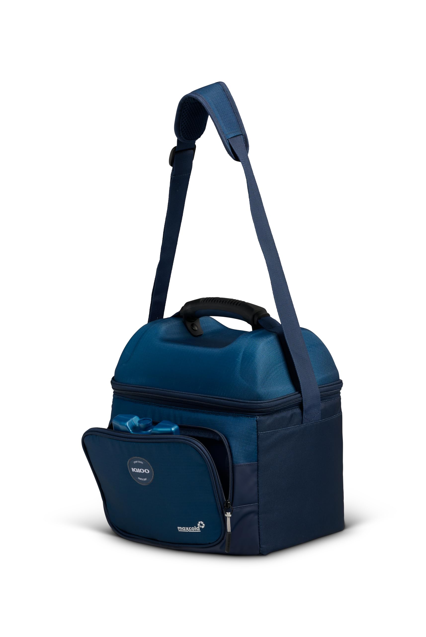 Igloo Latitude Hartop Gripper 22-Can - Glacière Portable - Isolation MaxCold - Doublure Antimicrobienne Étanche - Poche Avant Zippée - Bleu Foncé