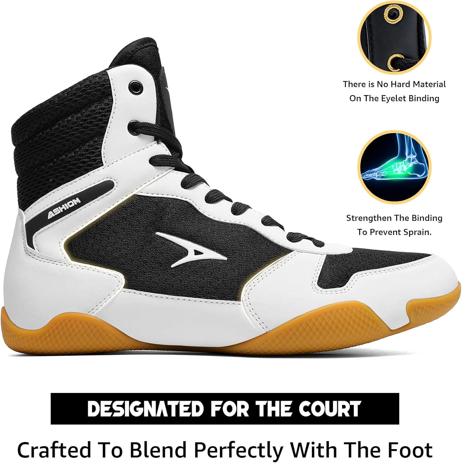 ASHION Men Wrestling Shoes Boxing Shoes High Top Fitness Sneakers Zero Drop Sole - Image 4