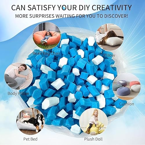 Miniatura 18 de Relleno de puf de 10 libras, relleno de puf, relleno de bolsa de frijol, relleno de espuma viscoelástica triturada, relleno de saco de boxeo