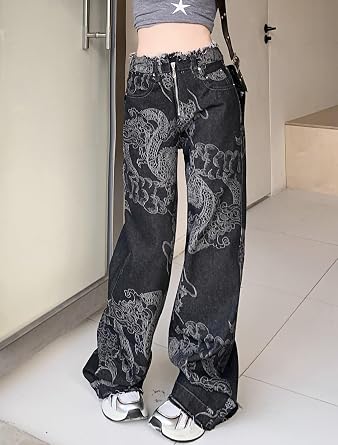 Baggy Jeans Y2k ゴス ヴィンテージ ワイドレッグ レディース ファッション パンク 90年代 ヒップ