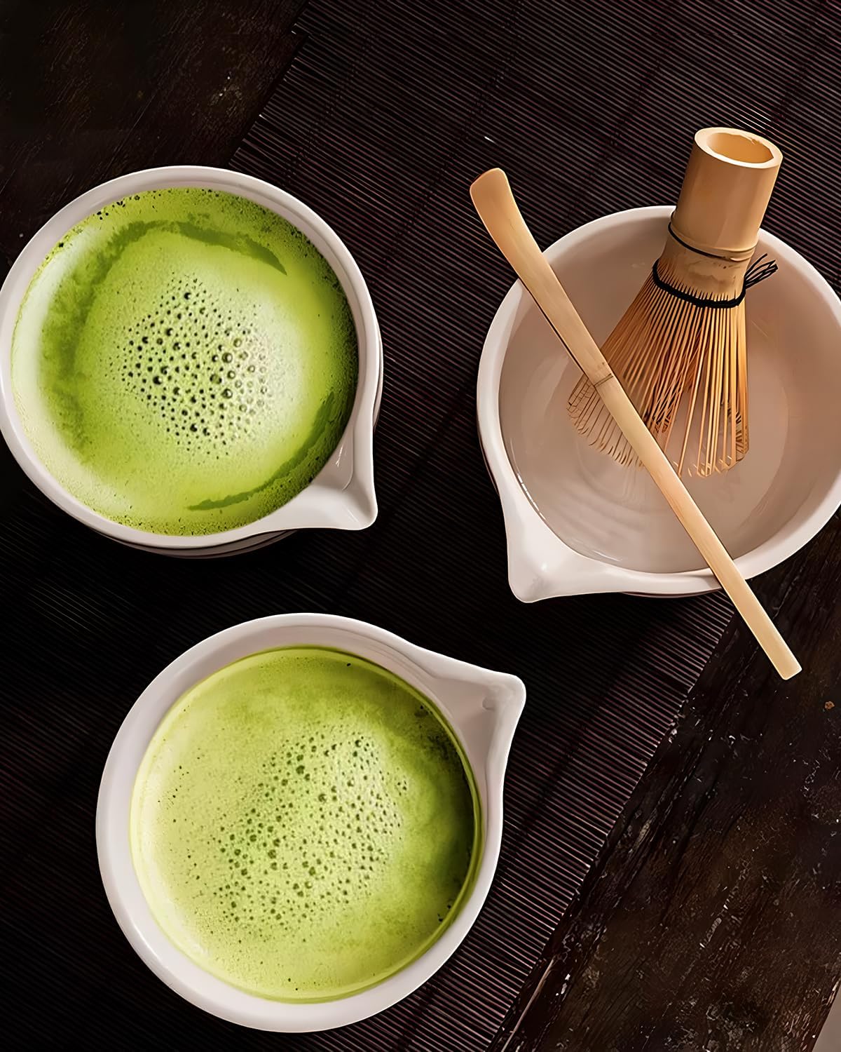 Green Matcha Whisk Set - Japanese Matcha Set with Bamboo Whisk, Scoop, Holder, Traditional Matcha Kit for Tea Ceremony, Gift
