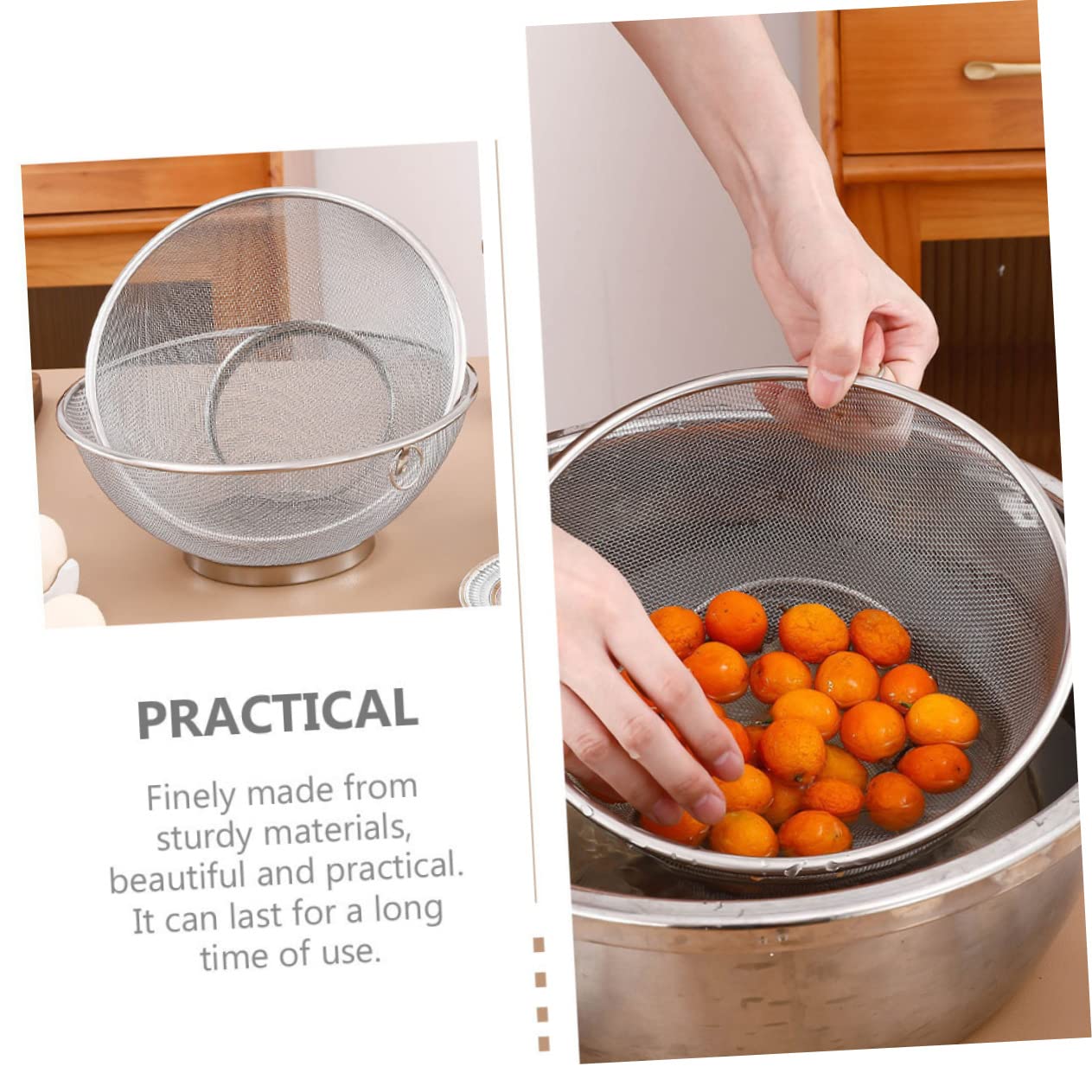 TOPBATHY 2piezas Colador Inoxidable Para Drenaje De Escurridor Para Cocina y Lavado De Arroz