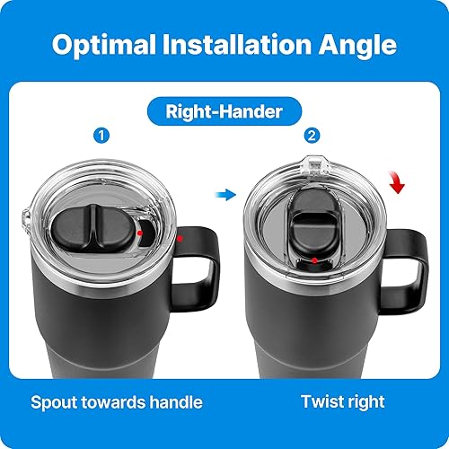 Miniatura 4 de Tapa superior de rosca de repuesto de 30 onzas para taza YETI TraveI con hilos solamente, tapa resistente a derrames para taza de viaje con rosca
