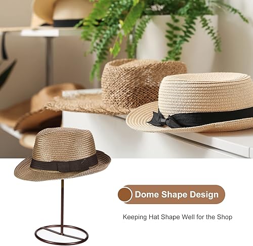 Miniatura 10 de uxcell Soporte de exhibición de metal para sombreros, paquete de 2 unidades para sombrero de mesa y soporte para peluca para gorra de béisbol,