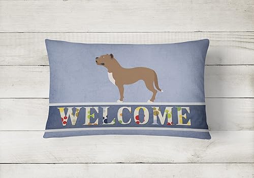 Miniatura 2 de Caroline's Treasures BB8339PW1216 Perro de Presa Canario - Almohada decorativa de tela de lona, azul, 12 de alto x 16 de ancho, multicolor