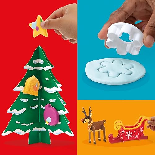 Miniatura 3 de Play-Doh Calendario de Adviento navideño para niños, cuenta regresiva de 24 días, múltiples regalos sorpresa detrás de cada puerta, artes y