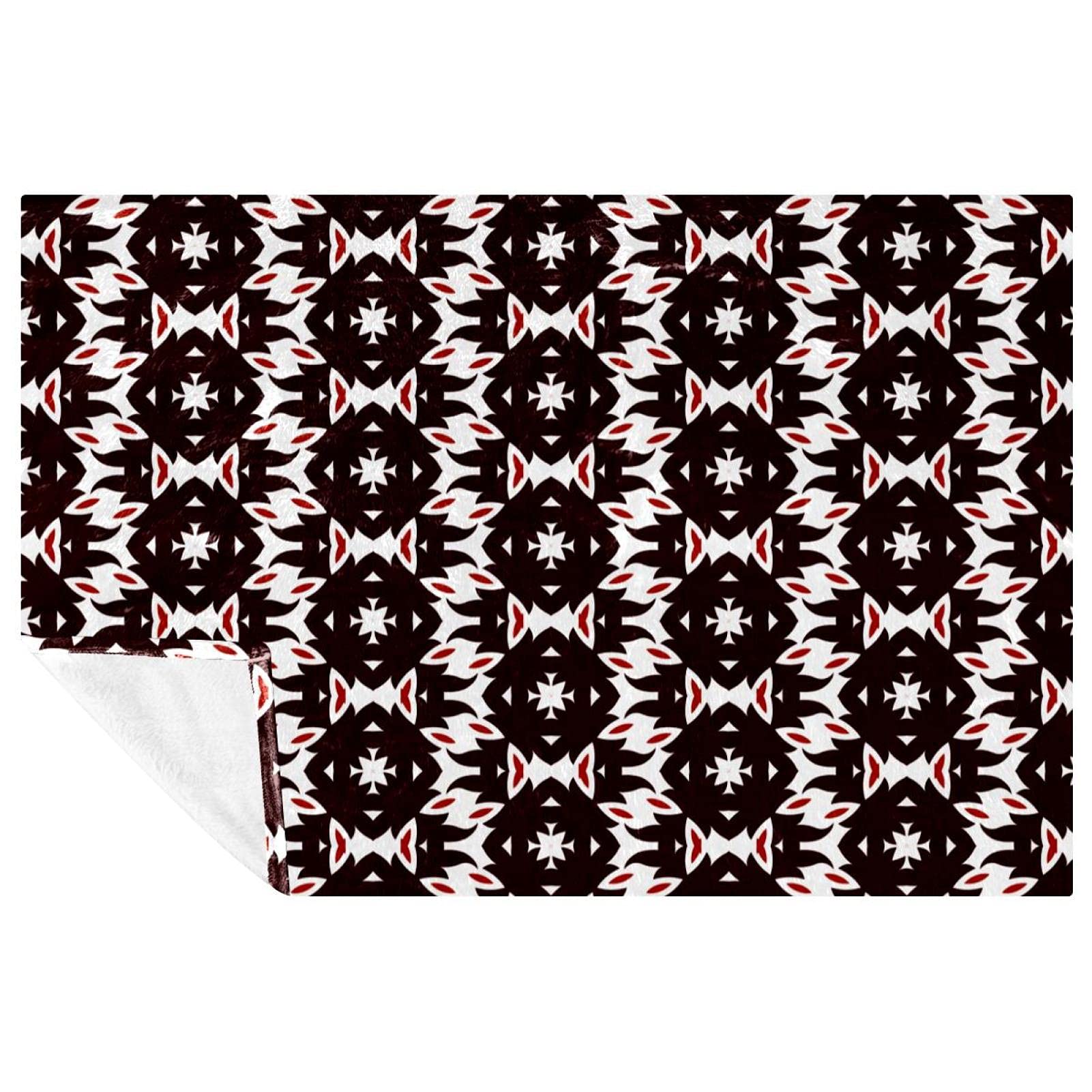 Couverture douce pour camping, pique-nique et plage au motif géométrique