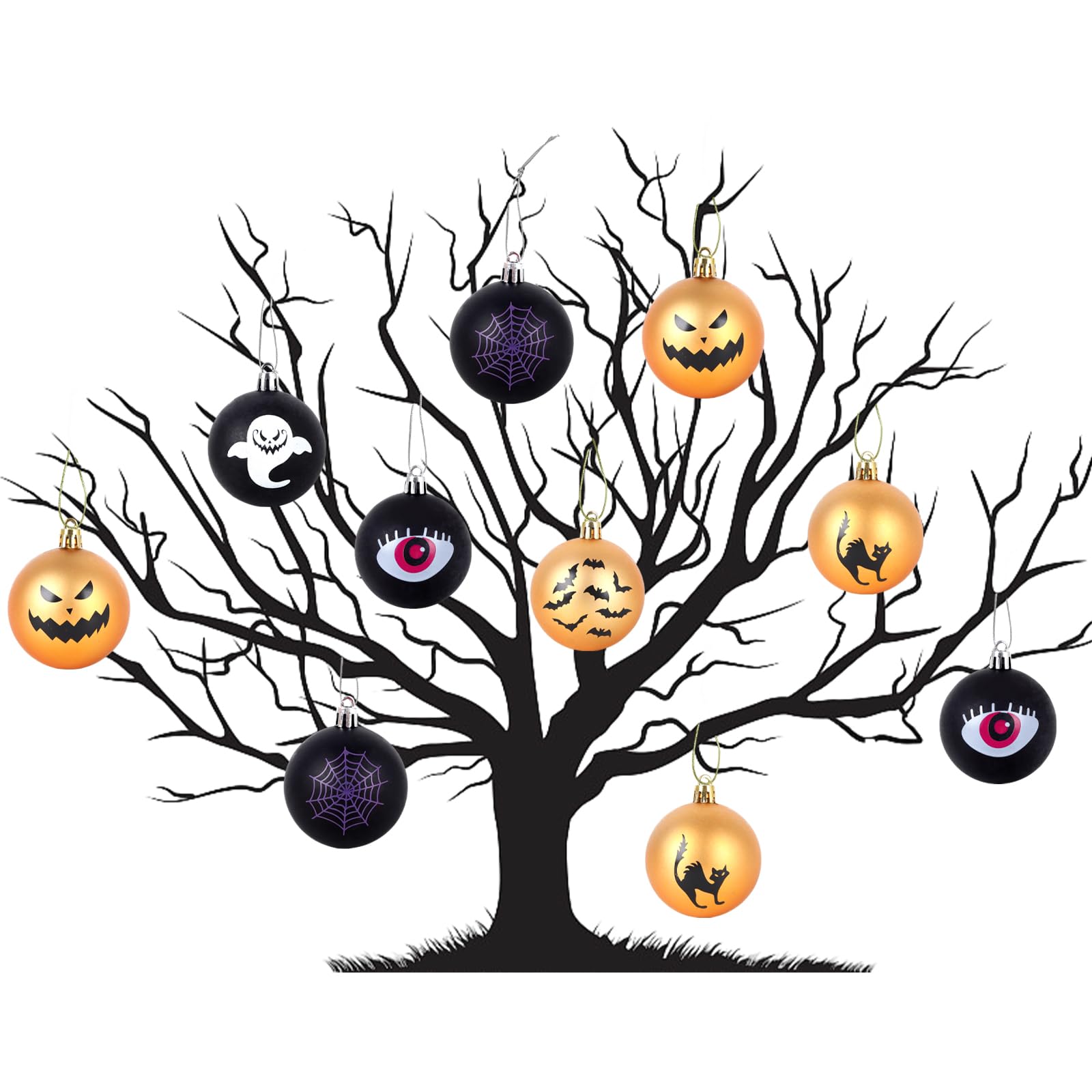 Valery Madelyn 12x Halloween Kugeln - Bruchsichere Deko Mit Kürbissen & Geistern