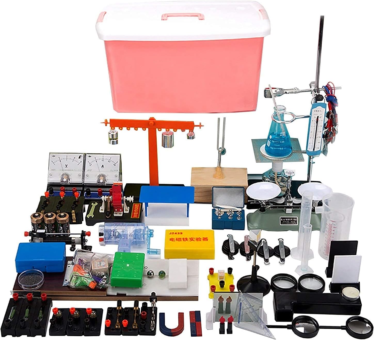 Life Accessories Laboratory Physics Experiment Equipment Optical Complete Experimental Glassware Kit Electromechanical Thermal Detection Instrument Box with Pressur
