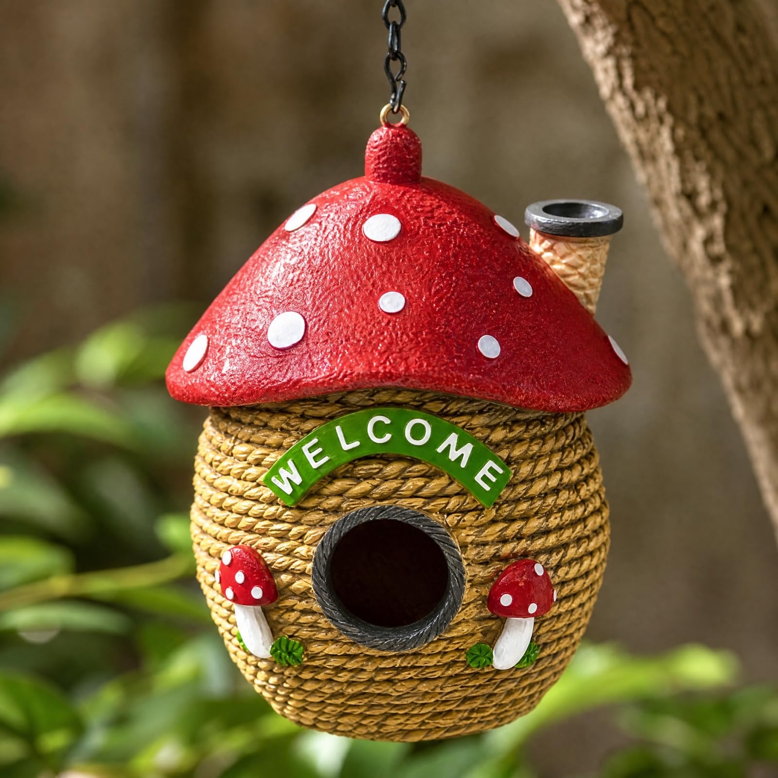 Ornamento a Casa con Targhetta Welcome Decorativo Artificiale da Appendere Rustica per Terrazza