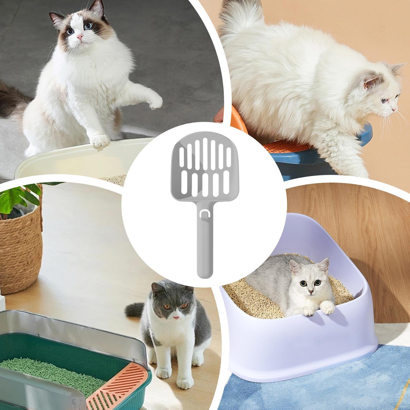 Pala para Arena de Gato, Accesorios for Mascotas for Limpieza de Patio Interior y Exterior, Gatito, Cachorro, Conejito, pequeñas(Gray)