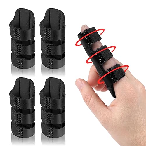 Miniatura 9 de Férula de dedo de gatillo, férulas de dedo para enderezar y disparar dedos y dedos rotos, soporte de dedo se adapta al índice, medio - dedo anular,