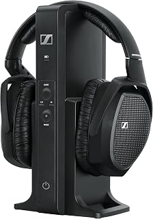 Sennheiser RS 175 RF Wireless Headphones For TV System with Bass Boost and Surround Sound Modes, Compact and Ergonomic, Wireless TV Listening, Black