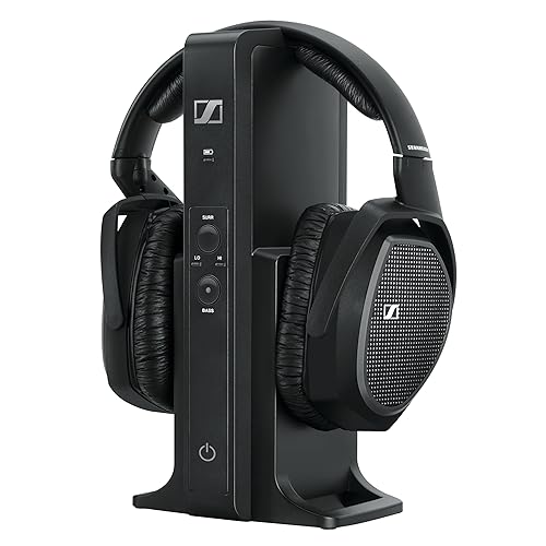 Sennheiser RS 175 RF Wireless Headphones For TV System with Bass Boost and Surround Sound Modes, Compact and Ergonomic, Wireless TV Listening, Black - Headphones - Standard Packaging