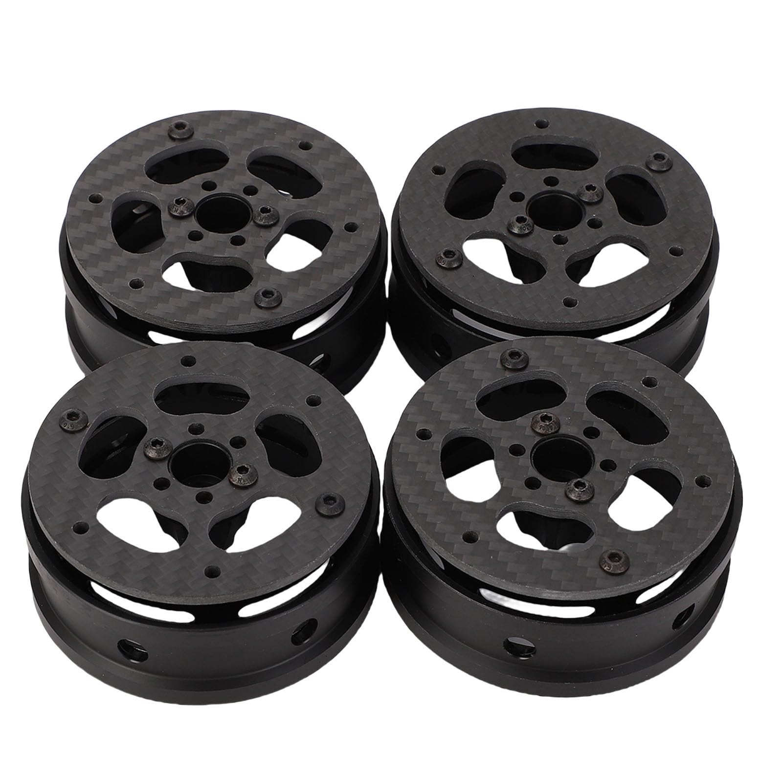 Naroote Koła Beadlock 2,2 Cala, 4 szt. Obręcze kół RC z Materiału Kompozytowego do Samochodu Gąsienicowego w Skali 1/10, Koła RC o Lekkiej Konstrukcji o Dużej Wytrzymałości, Kompatybilne z Axial