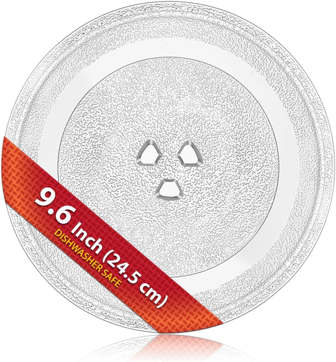 Saffire 9.6" / 24.5cm Small Glass Microwave Plate - Replacement Turntable Plate for Small Microwaves