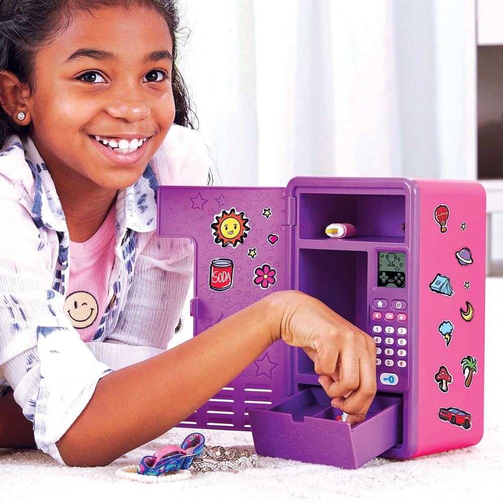 VTech - KidiSecrets, Mon Casier MagicLocker Violet et Rose, Coffre-Fort Secret avec Code, Enceinte, Jeux, Réveil, Boîte à Trésors à Personnaliser, Cadeau Enfant de 6 à 12 Ans - Contenu en Français