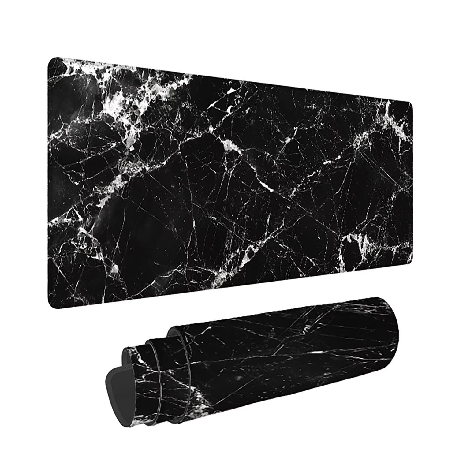 Podkładka pod mysz do gier XXL - 1400 x 600 x 3 mm - krajobraz duża antypoślizgowa podkładka pod klawiaturę biurową ze zszytymi krawędziami, czarna duża podkładka pod mysz do gier do biura i domu