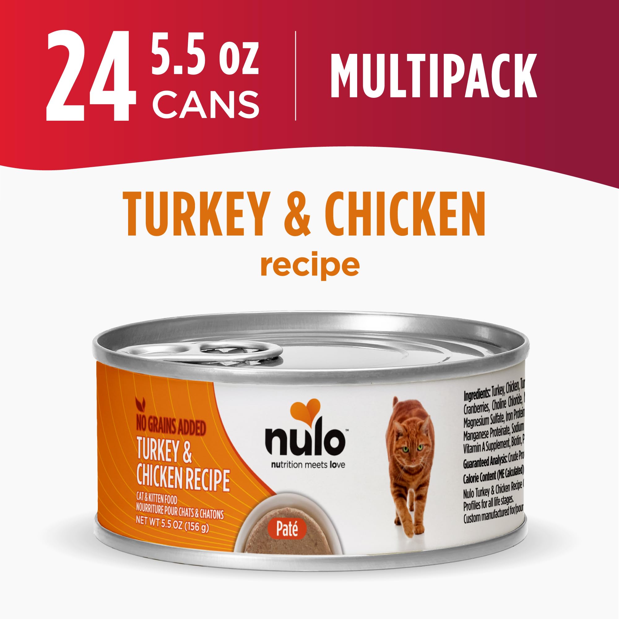 Amazon.com : Nulo Canned Wet Cat Food Pate - Turkey & Chicken