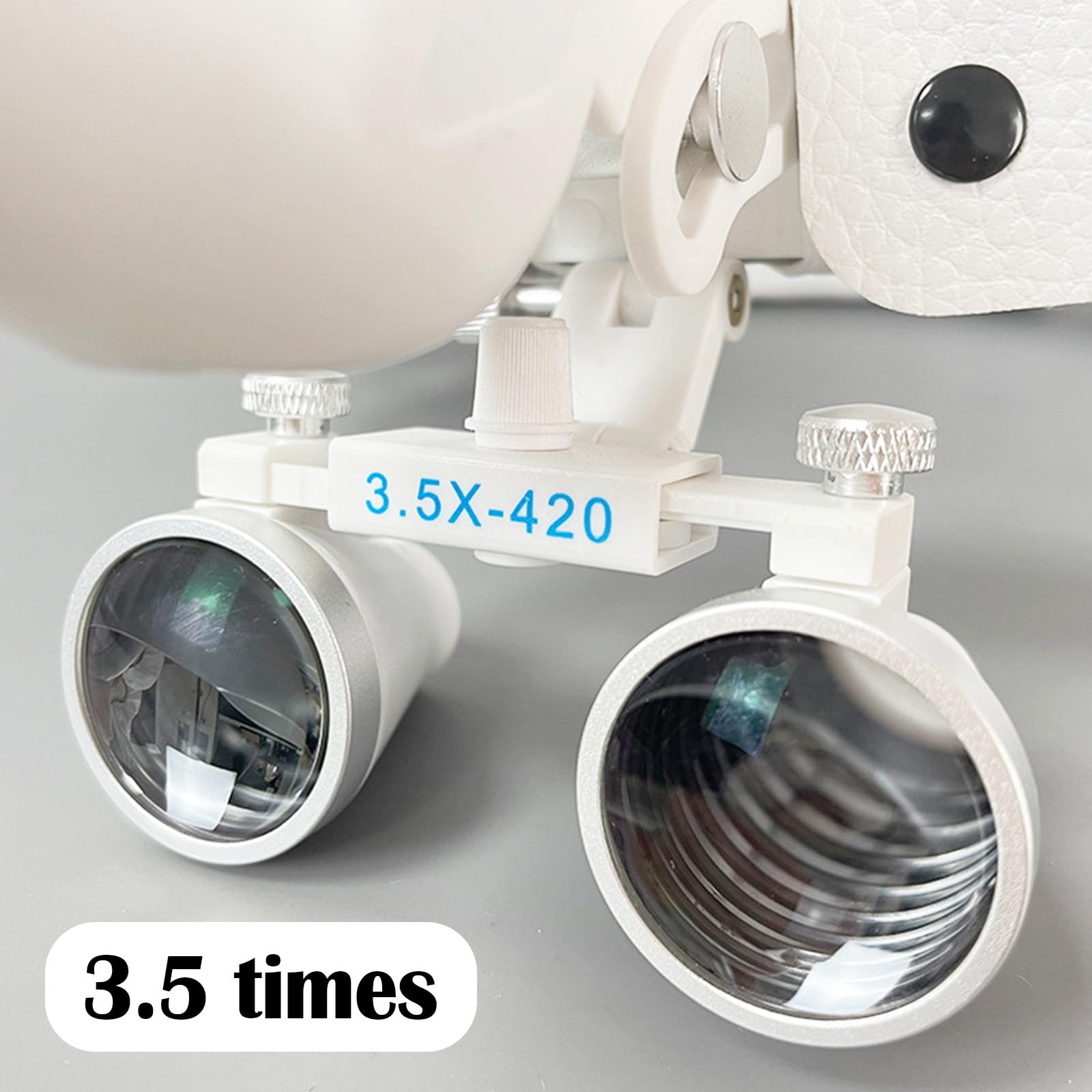 Lupas Quirúrgicas Dentales Médicas 3.5X 420mm con Lámpara LED 5W Ajustable