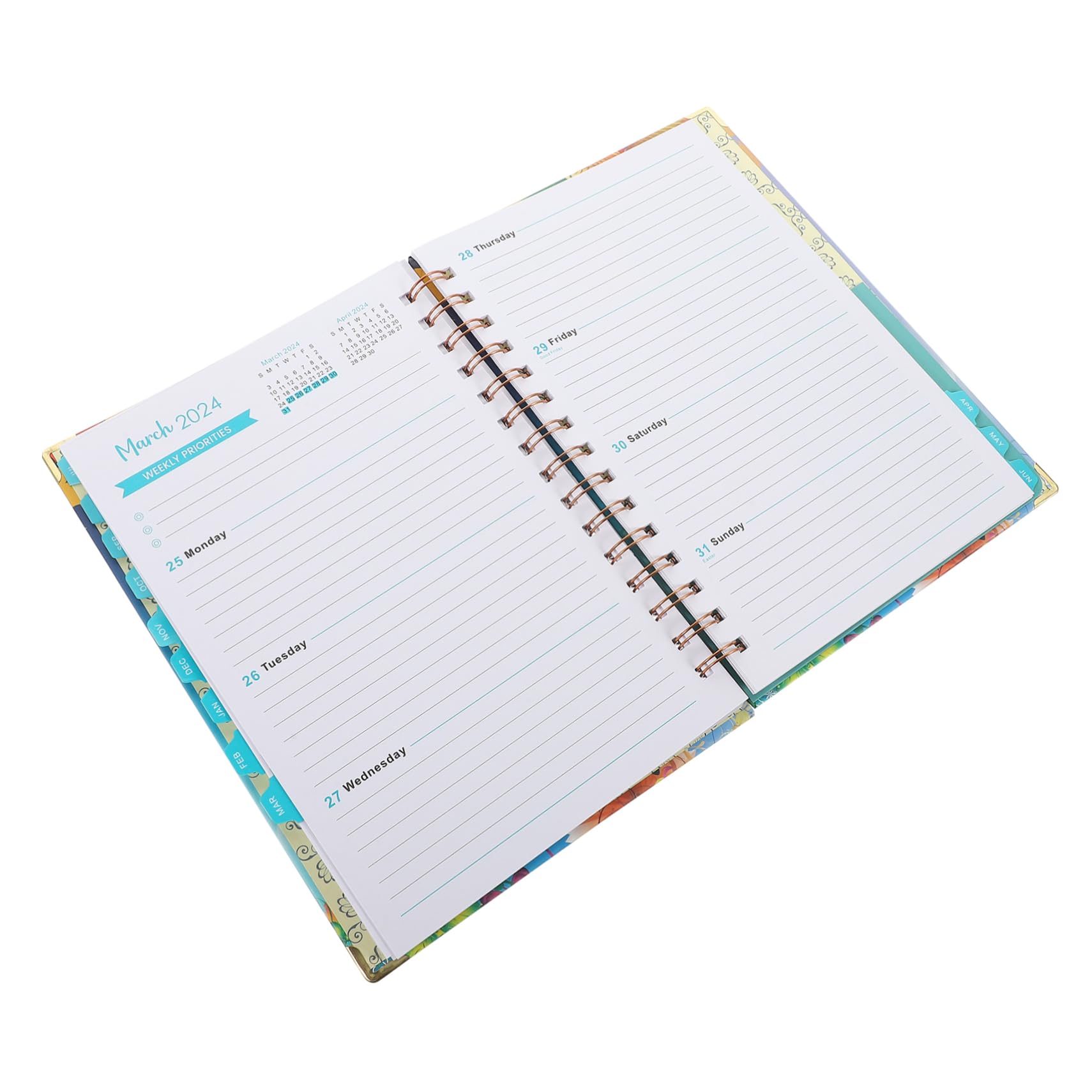 SEWACC 4stücke Planer Notizbuch Spiral Kalender Täglicher Akademischer Planer Für Schüler Und Lehrer Und Studienorganizer Notizbuch