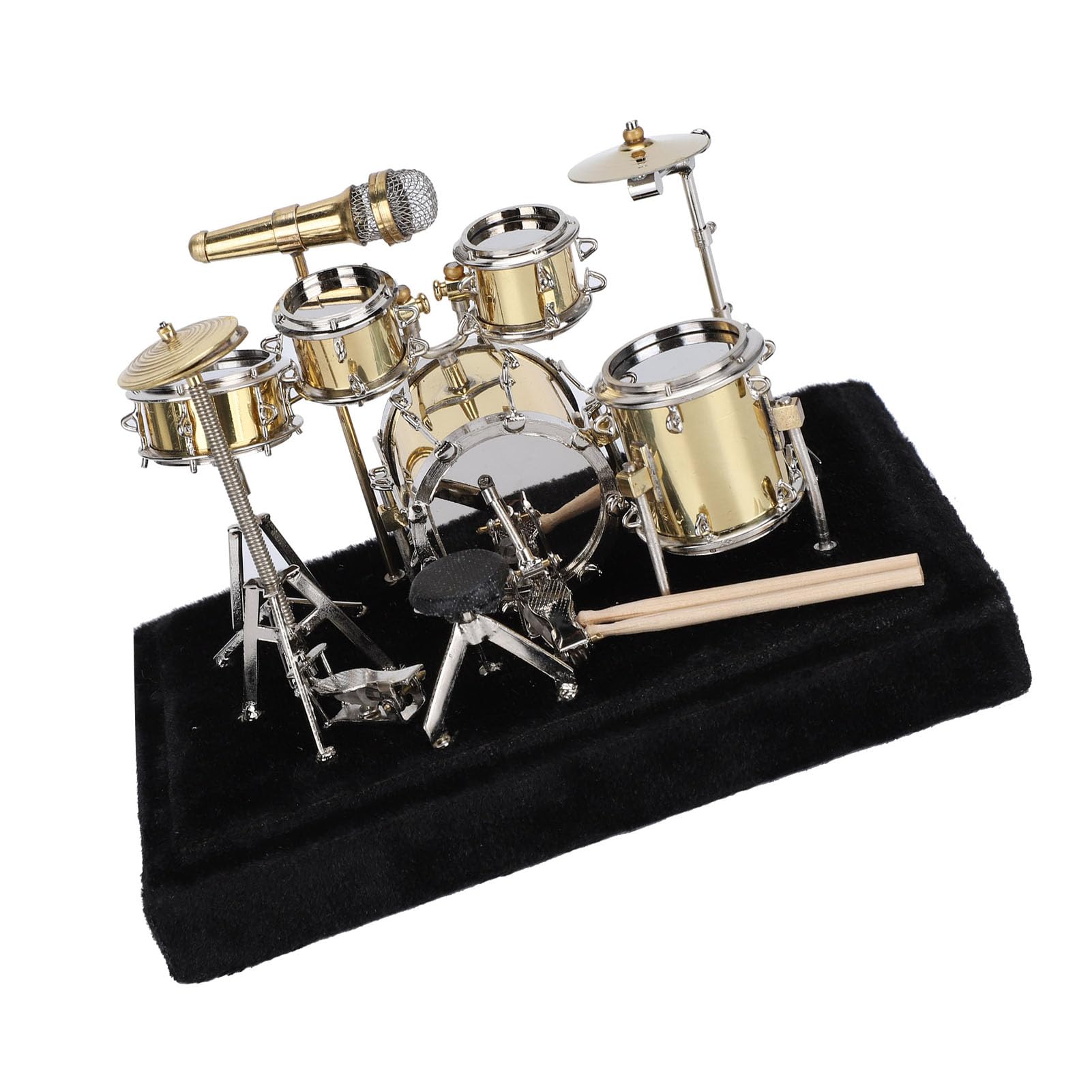 Juego de Mini batería de 4 Piezas, Juego de batería de Instrumentos Musicales en Miniatura, Serie de Instrumentos Musicales para Adornos, decoración del hogar, Adorno de Escritorio