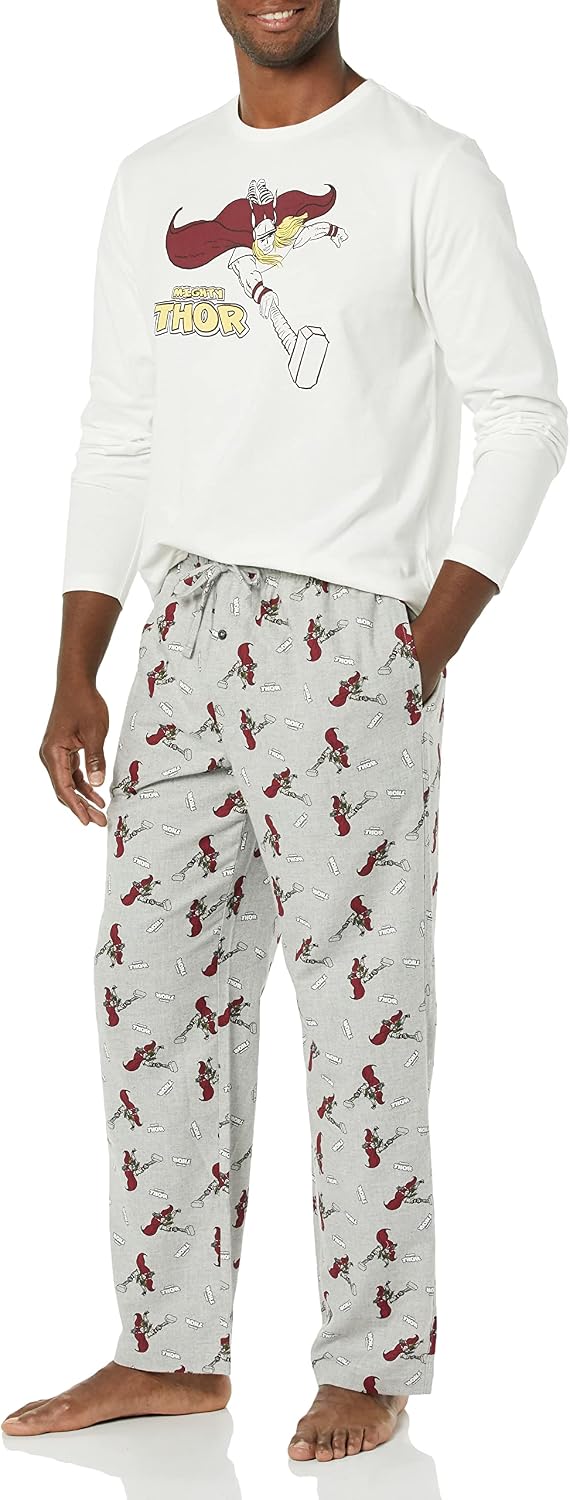 Amazon Essentials Disney | Marvel | Star Wars Men's Flannel Pajama Sleep Sets