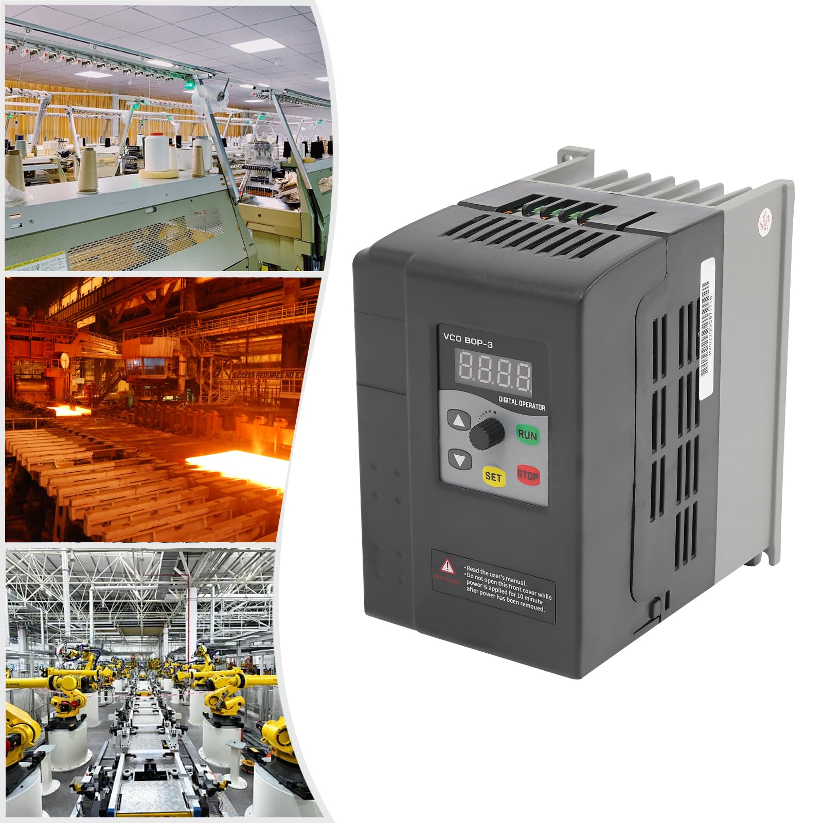 Inversor de frecuencia de 2,2 kW, 3 PH, 380 V, para motor de husillo, regulación de velocidad (entrada de 1 fase y salida de 3 fases), para ventiladores, bombas de agua, máquinas de carpintería