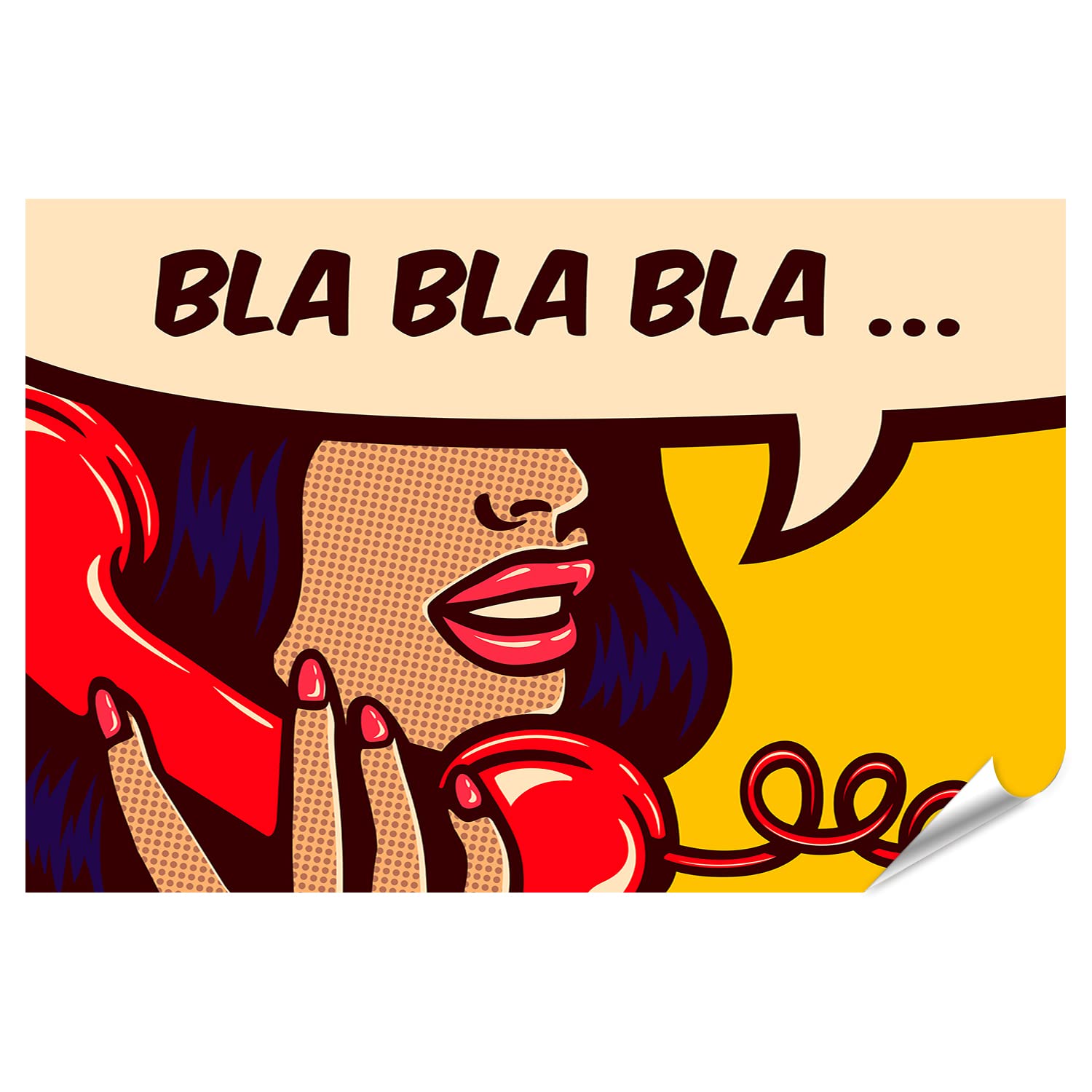 islandburner XXL Poster Pop Art Stile Comic Style Ragazza Parlare Vintage Telefono Premium Immagini Stampa Fotografica