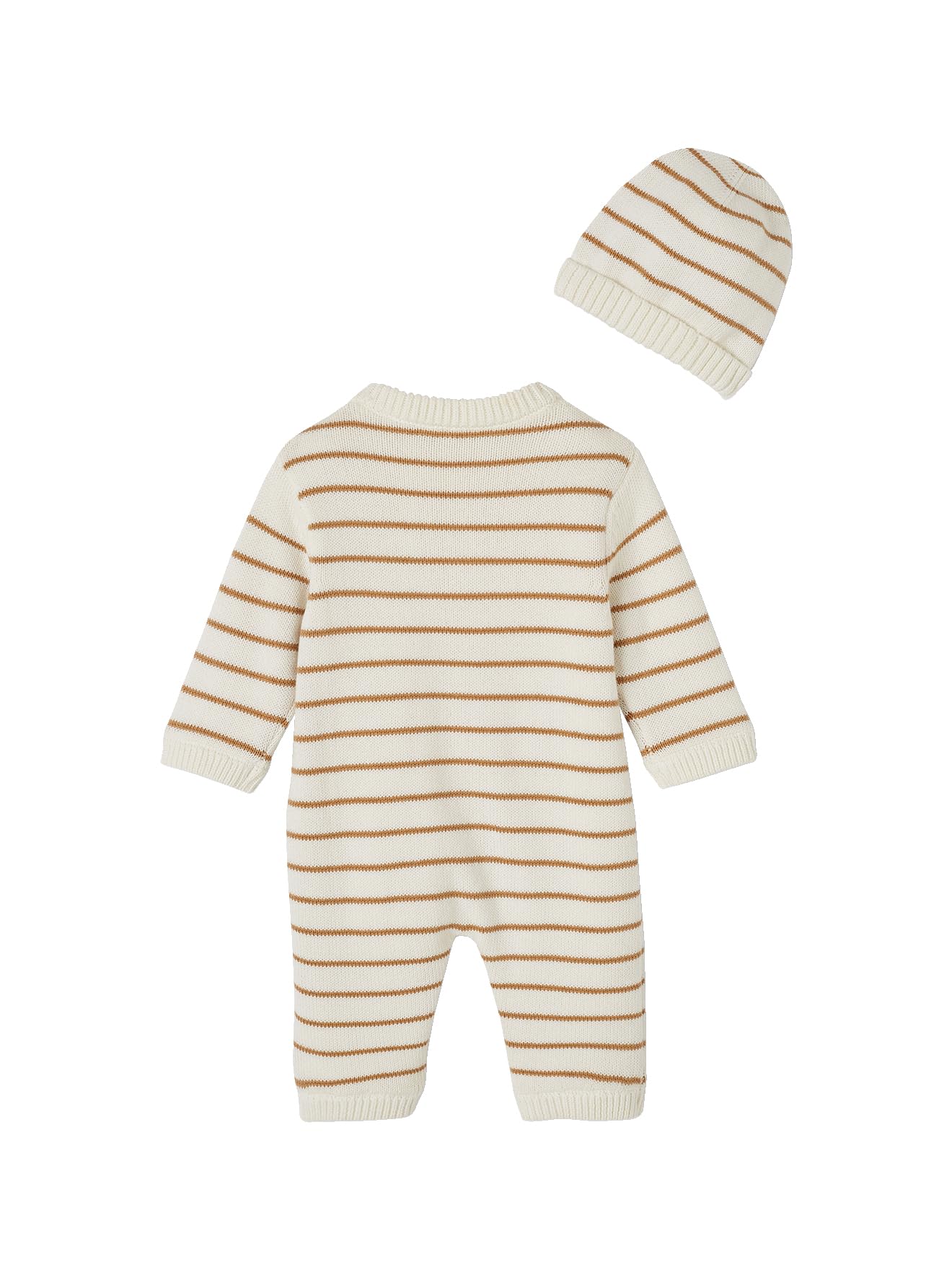 VERTBAUDET Ensemble combinaison et bonnet en tricot rayé bébé