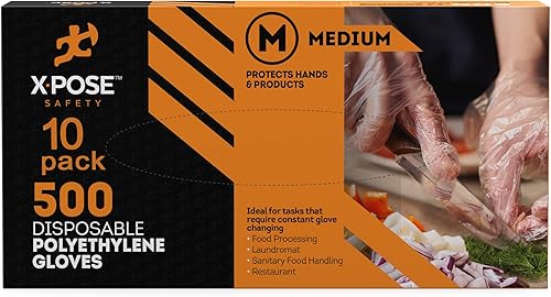 Miniatura 2 de Xpose Safety Guantes de polietileno desechables transparentes - Guantes sin látex - Preparación de cocina