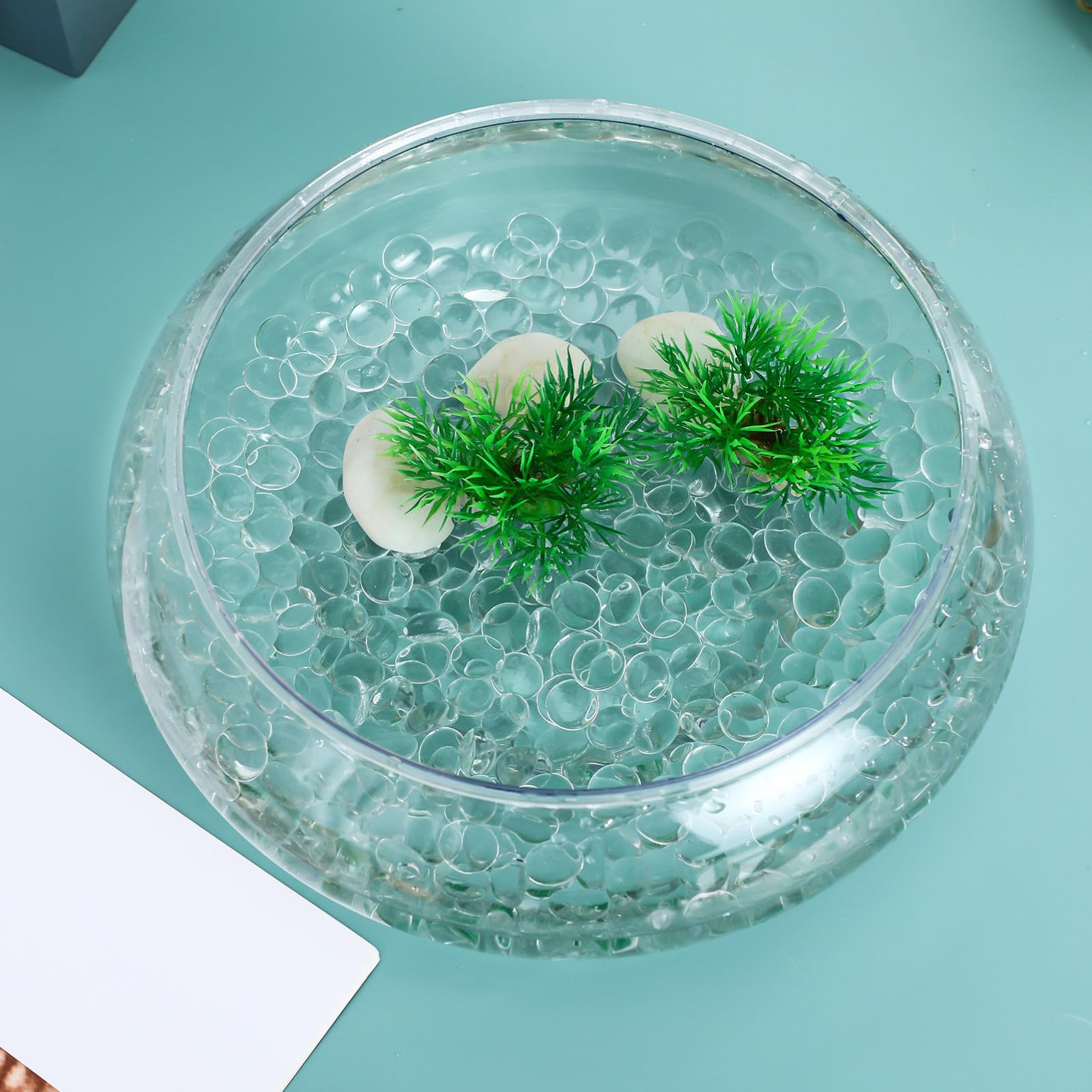 Sosoport Klare Glasmurmeln Flache Vasenfüllsteine aus Glas Transparente Dekomurmeln für Aquarien und Bastelprojekte