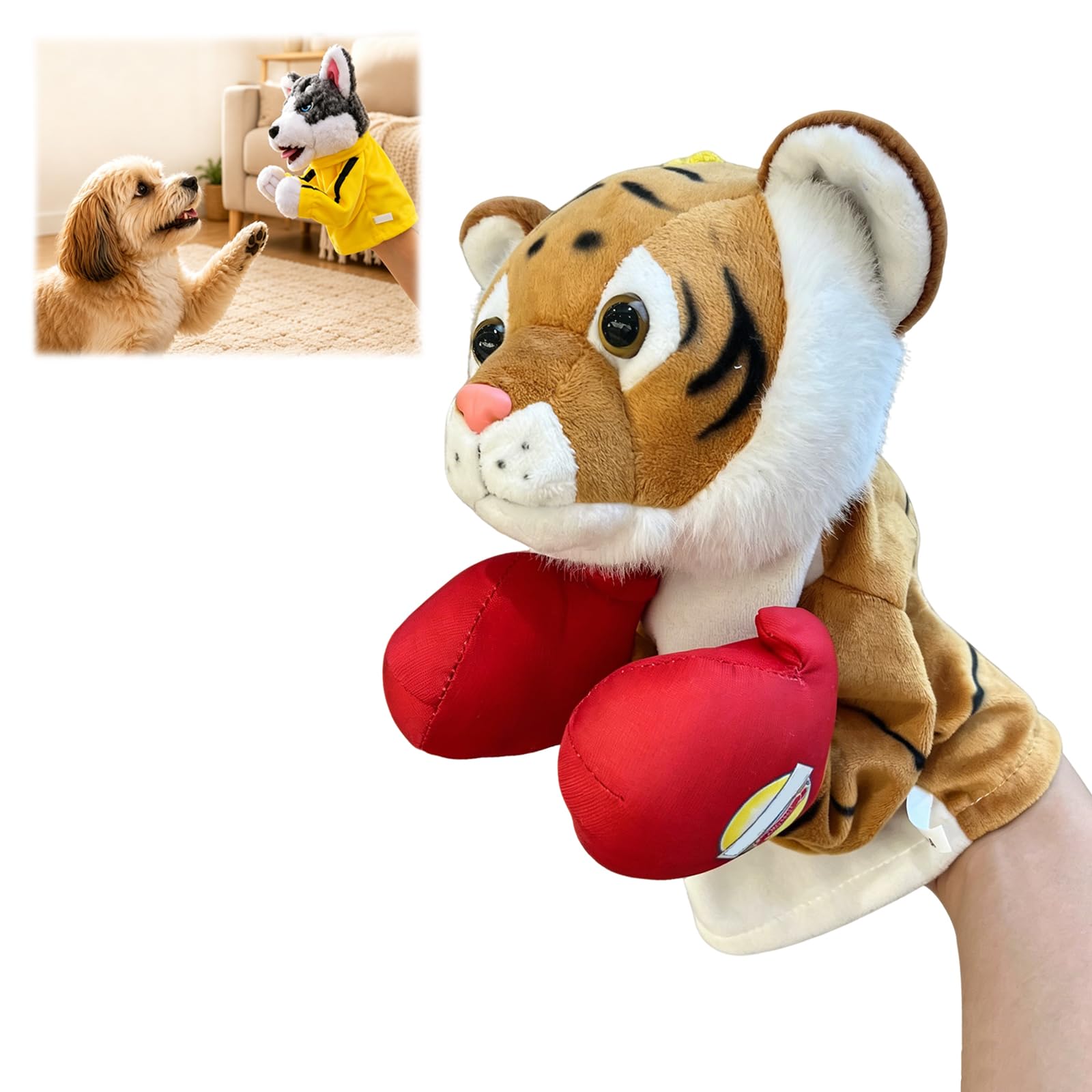 Punching Puppet Animal Boxing Puppet, Hand Puppets，D - Tiger