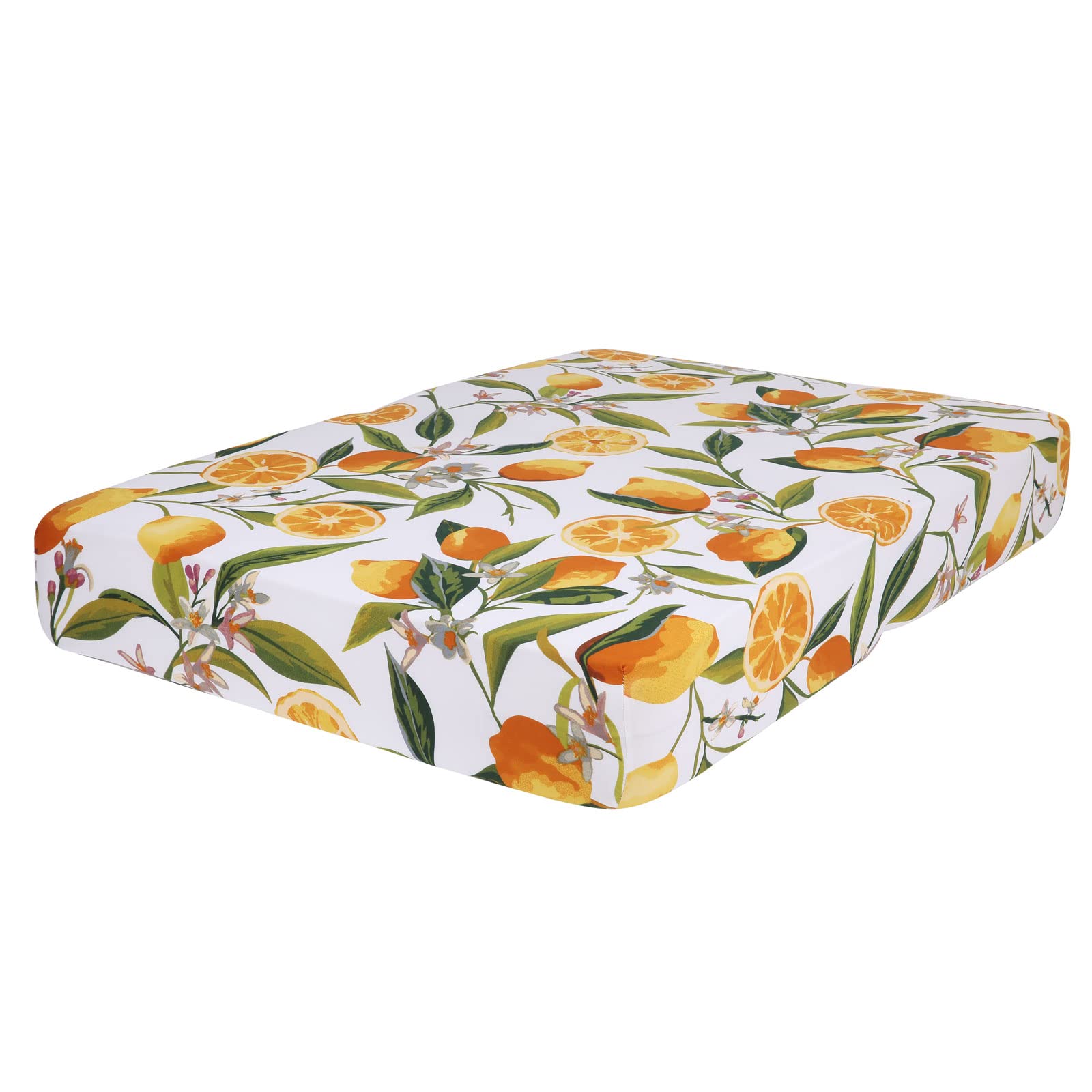 Photo 1 of hyha Printed Couch Cushion Covers, Floral Sofa Covers Washable for 2 Cushion Couch, Stretch Pattern Outdoor Cushion Covers for Patio Furniture with Elastic Bottom(Medium, Lemon)