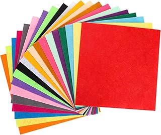 Hoja de tela de fieltro de 12 x 12 pulgadas, cuadrados de fieltro para manualidades, 20 hojas de tela de fieltro de colores para proyectos de manualidades y costura (12 x 12 pulgadas)