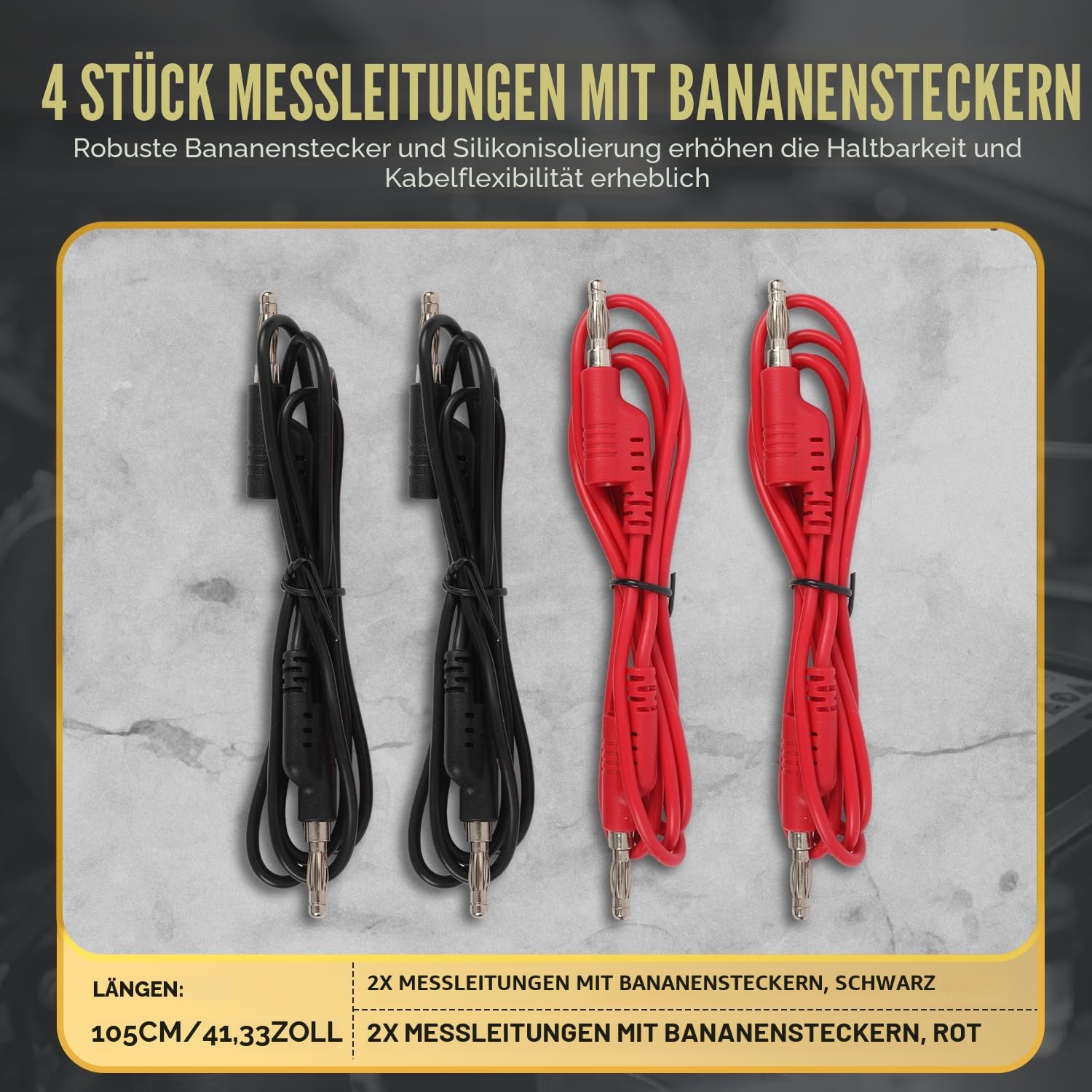 AUTOOL 68 Stücke Messleitungen für Digitales Multimeter, Prüfkabel Kit mit Bananenstecker, Krokodilklemmen, Jumper Kabel
