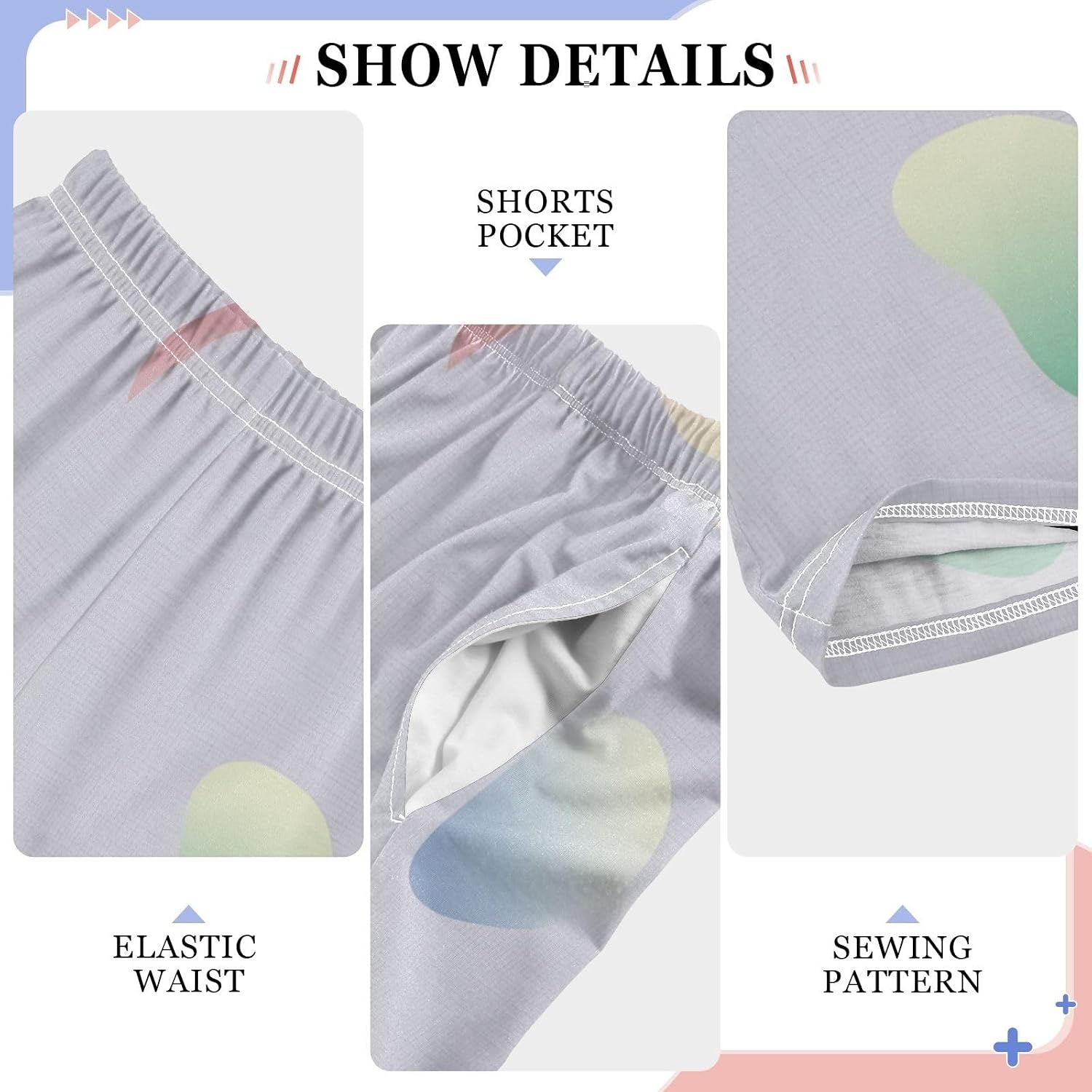 Pastel Color Drop Lavender Pajama Pants Soft Comfort Modal Sleepwear Elastic Waist Pockets
