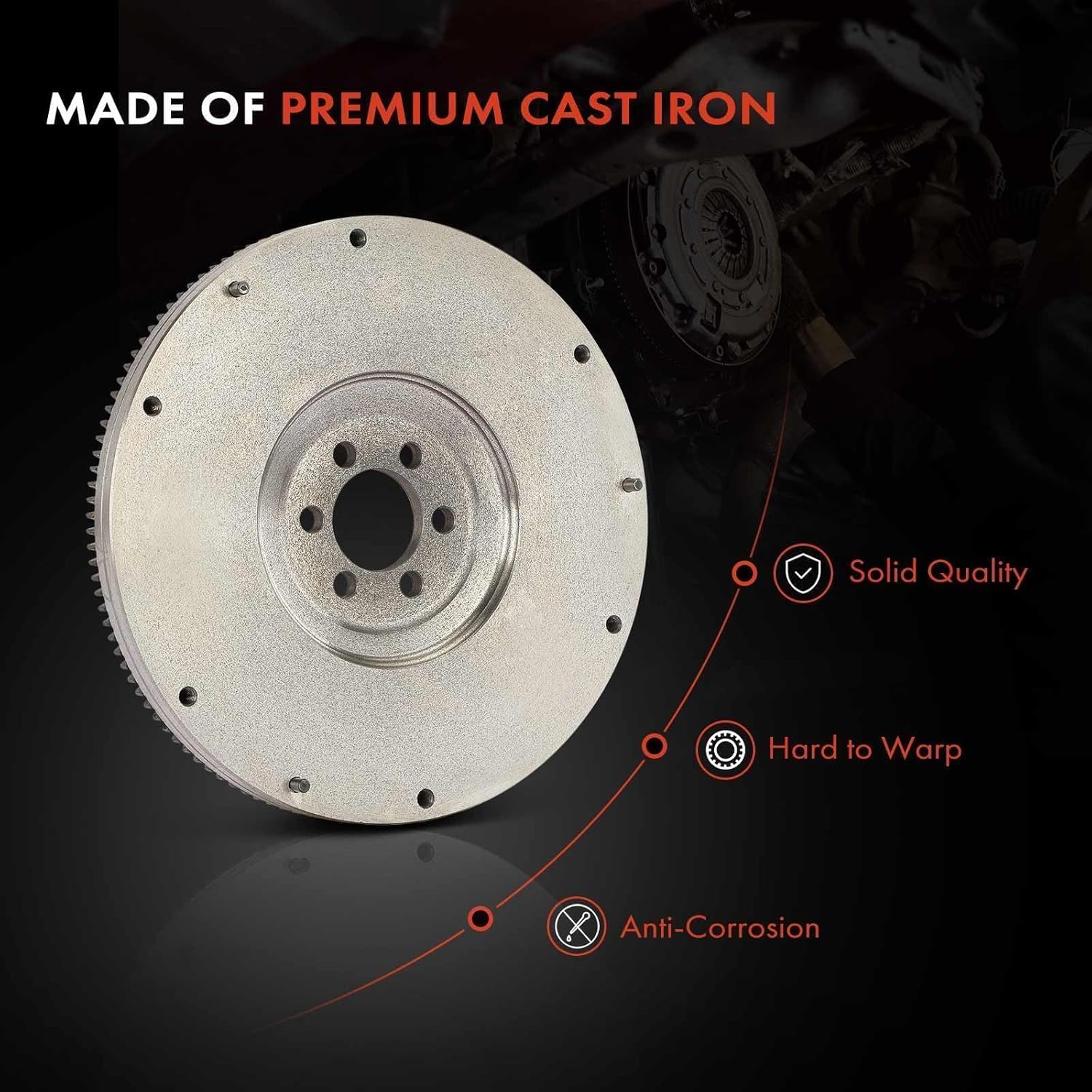 A-Premium Clutch Flywheel Compatible with Nissan Versa 2009-2022 L4 1.6L, Manual Transmission, 6 Bolt Holes, 124 Teeth, Replace# 12310-EE000