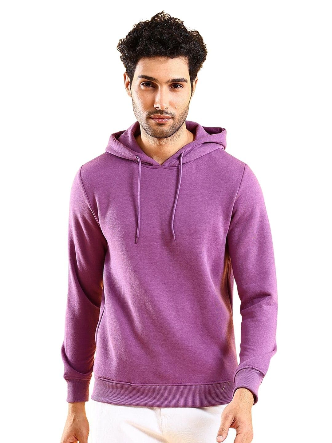 the indian garage co Men Regular Fit Solid Overhead Hooded Sweatshirt-picture-22