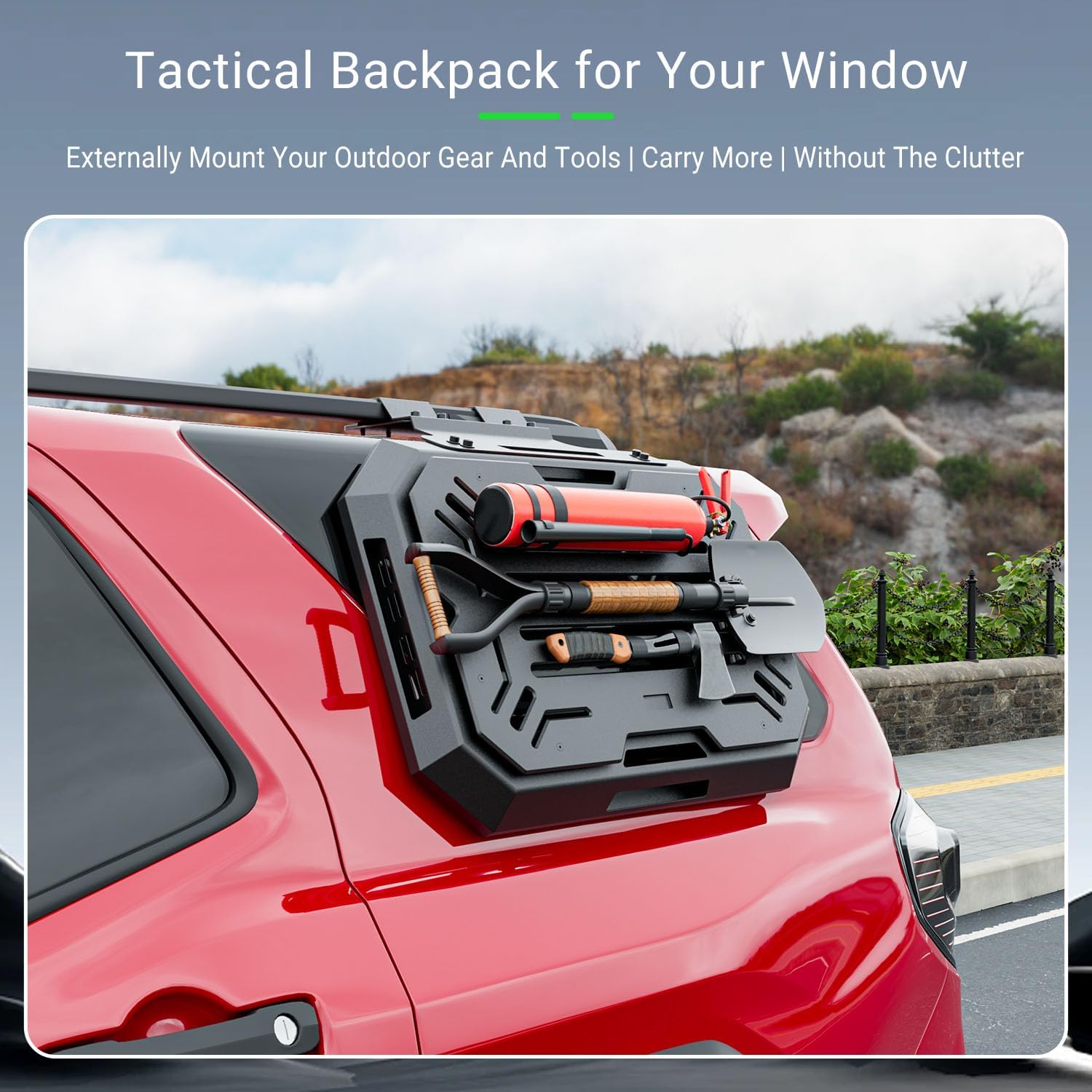 Rear Window Storage Molle Panel Compatible with 2025 2026 Toyota 4Runner Exterior Molle Storage Panel (Only for Driver Side) Panel System Replacement for 2025 2026 Toyota 4Runner Accessories