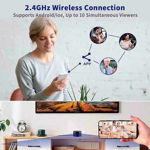 Miniatura 6 de Cámara de seguridad activada por movimiento con carga inalámbrica, cámaras domo con detección de movimiento, visión nocturna, almacenamiento local y