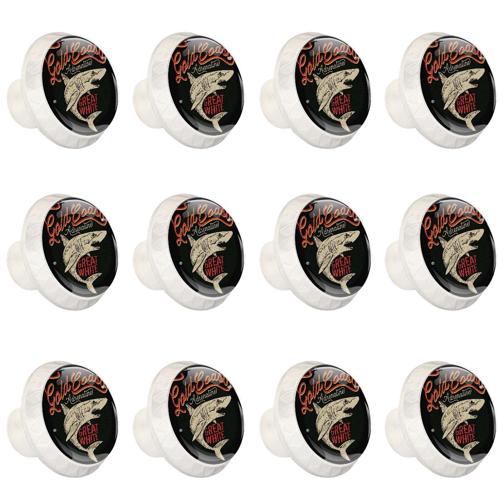 Boutons de cuisine boutons décoratifs ronds de placard et tiroirs requin blanc
