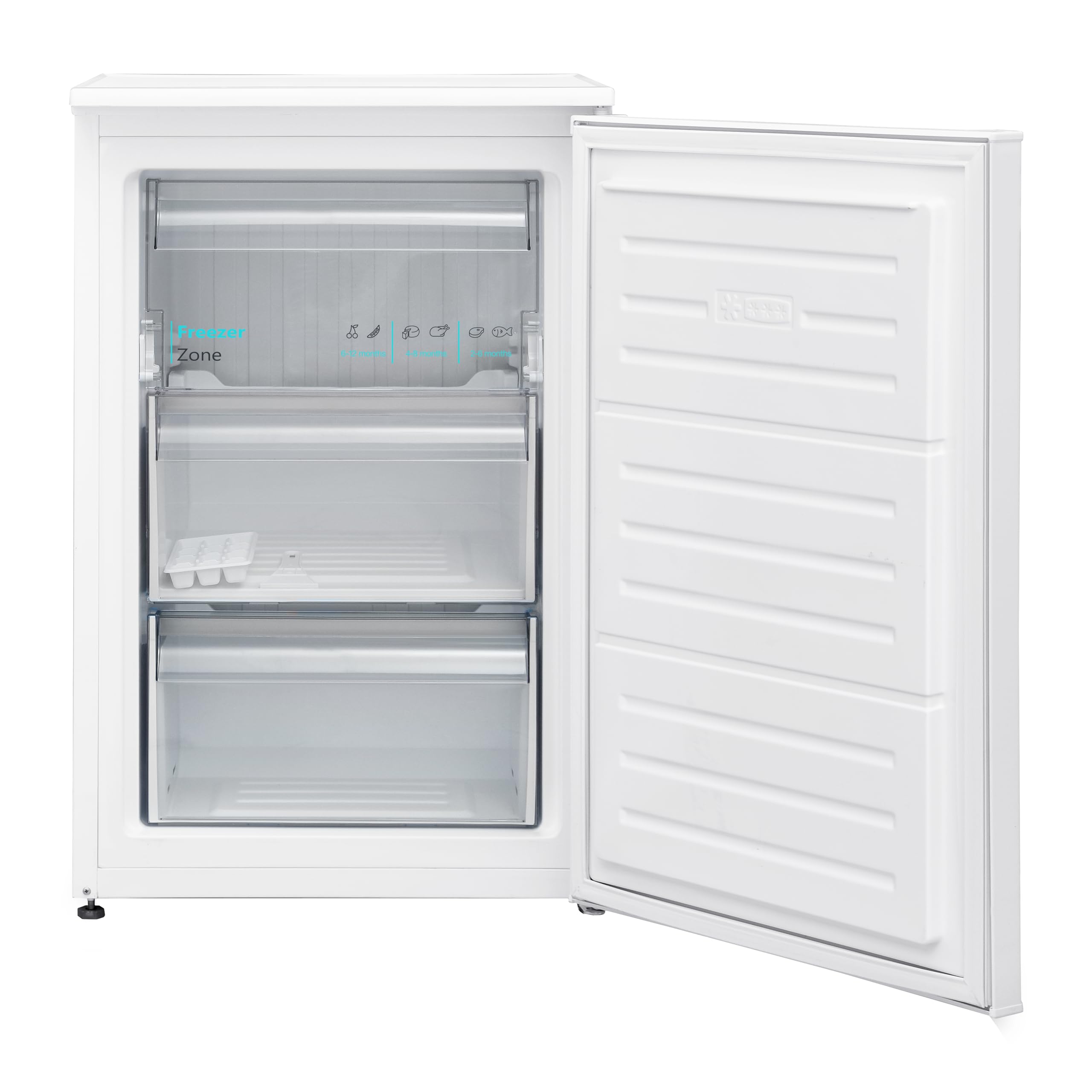 SHARP SJ-UD103T0W-EU freistehender Kühlschrank (EEK D, 103 L, 38 dB), (3 Schubladen inkl. 1 Klappfächer), Weiß, H83,8 x B54cm