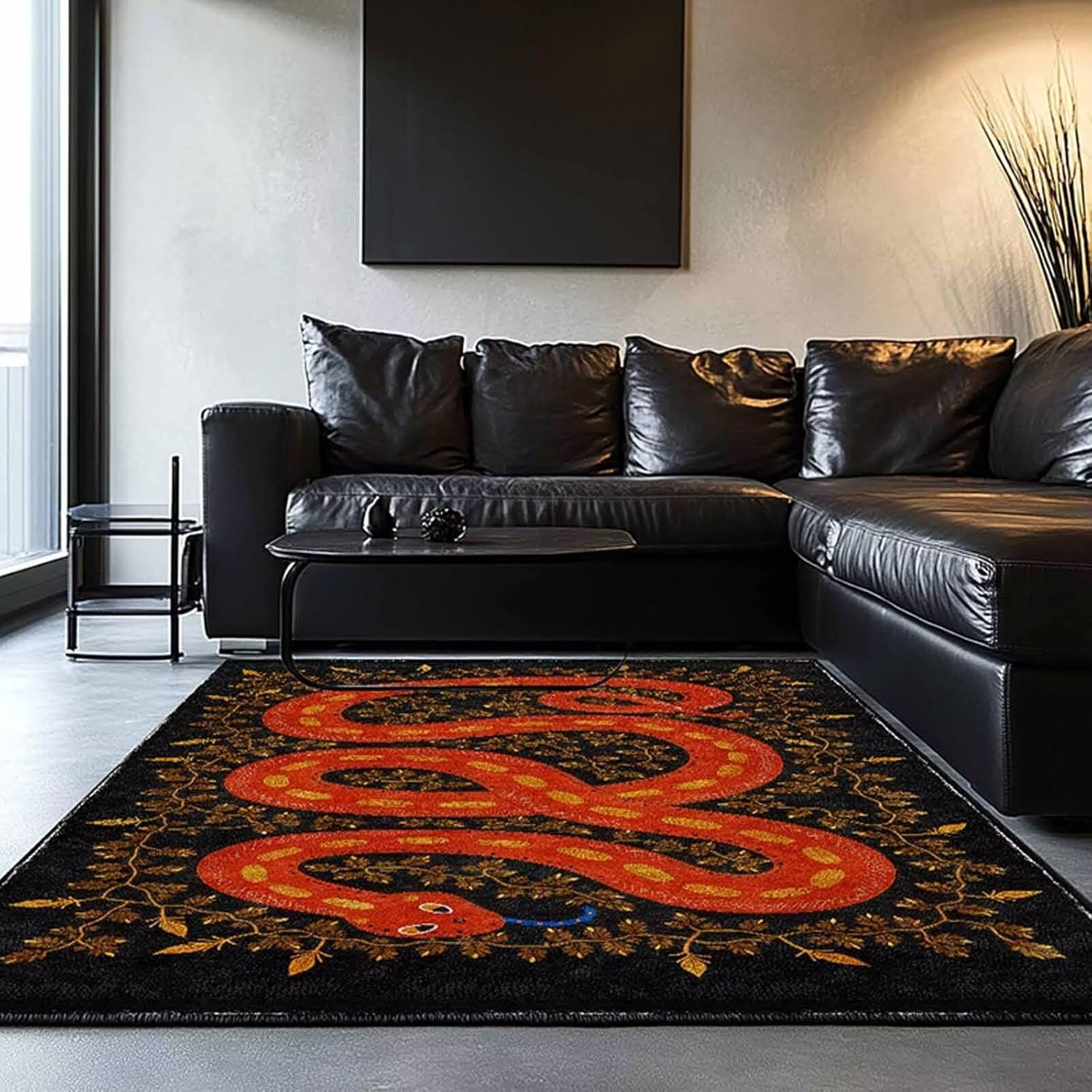 Amazon.com: Soyalie Ethnic Snake Area Rug 2ftx3ft Rustic Boho Flowers ...